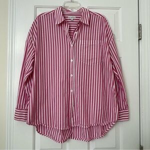 Wonderly classic pink & white striped shirt